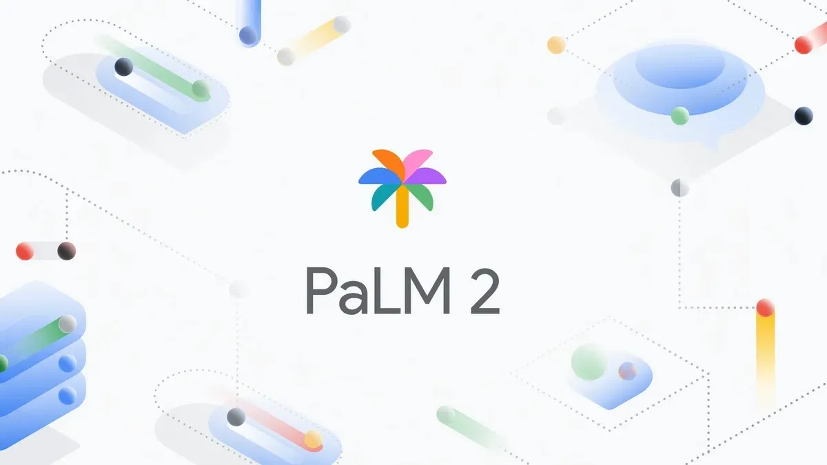 Logo de PaLM 2, una herramienta de inteligencia artificial avanzada para procesamiento de lenguaje natural.