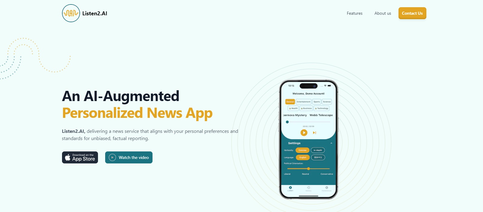 Custom News with Listen2.AI