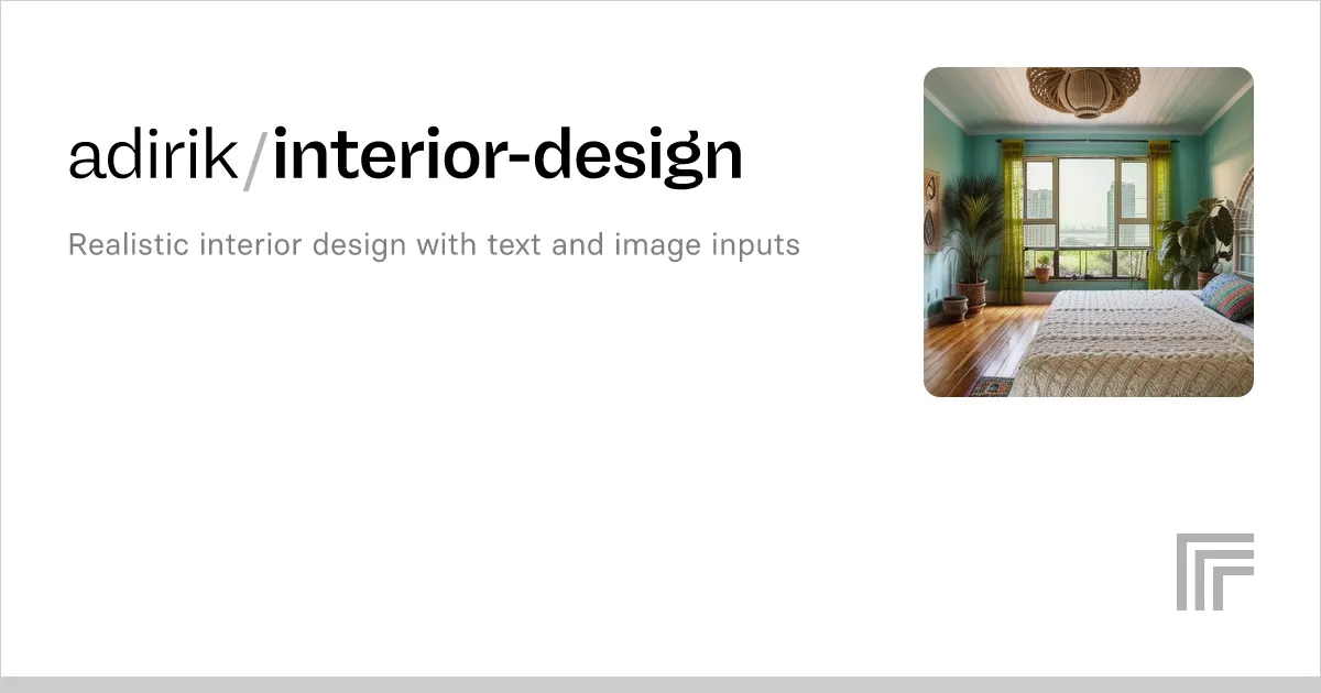 adirik/interior-design, una herramienta innovadora que combina la potencia de la visión por computadora y la inteligencia artificial para crear diseños realistas de interiores.