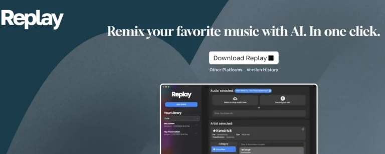 Replay AI: Clonación de voz para remix de música, transforma tus canciones favoritas con la voz de tus artistas preferidos. 🎵🎧