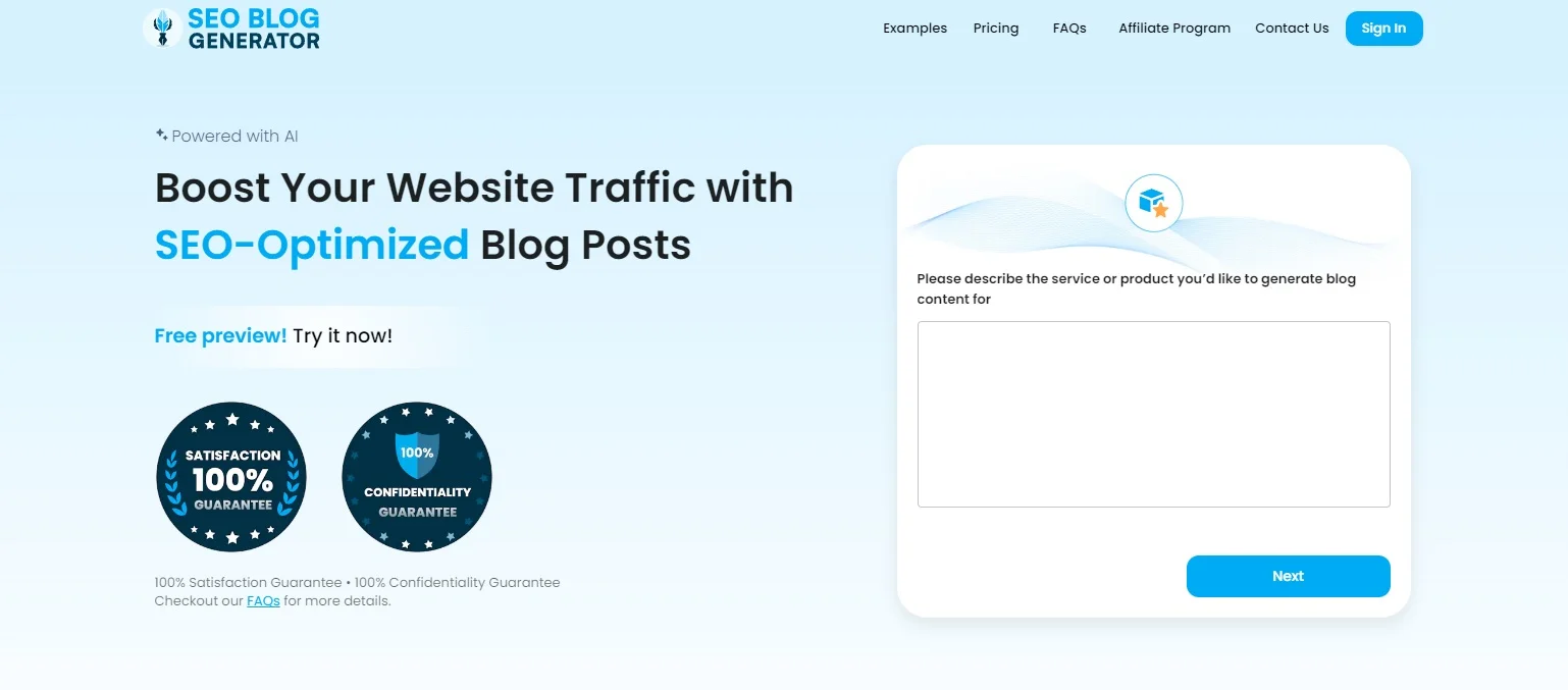 El Generador de Títulos de Blog SEO es una herramienta impulsada por IA que te permite crear títulos llamativos y optimizados para motores de búsqueda. ¿Quieres aumentar el CTR y atraer más tráfico? ¡Prueba esta herramienta ahora! 😊