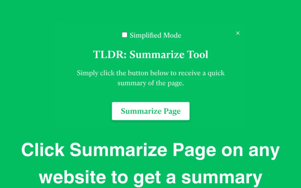 TLDR - Free Summarize Tool, una extensión de Chrome diseñada para automatizar el proceso de resumir contenido en línea.