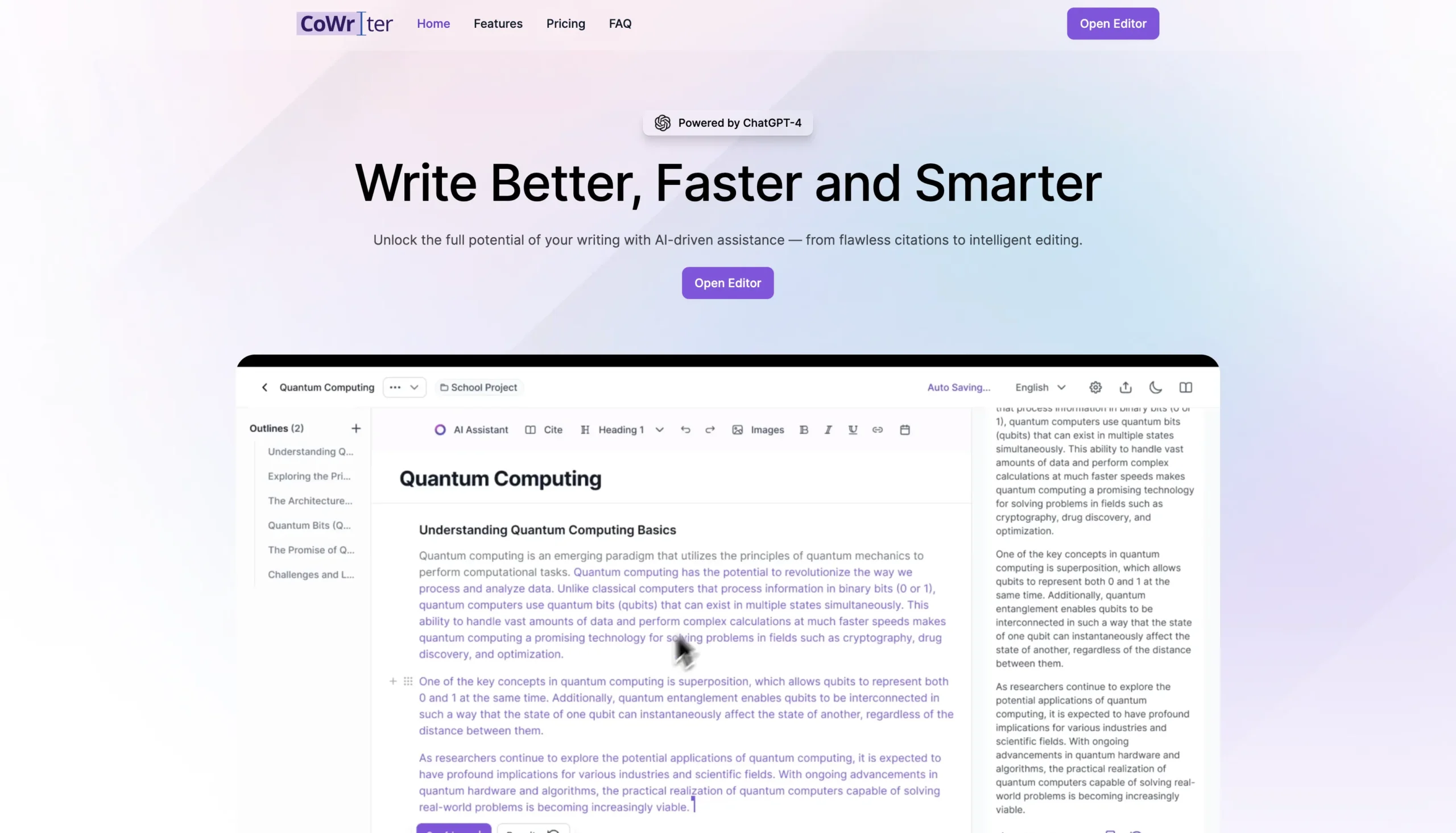 Transforma tu escritura con AI Cowriter. Experimenta la asistencia inteligente y la colaboración en tiempo real.