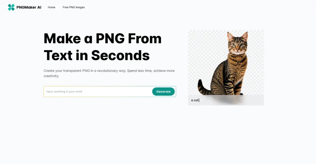 PNGMaker.ai: Genera imágenes PNG transparentes de manera instantánea y gratuita.