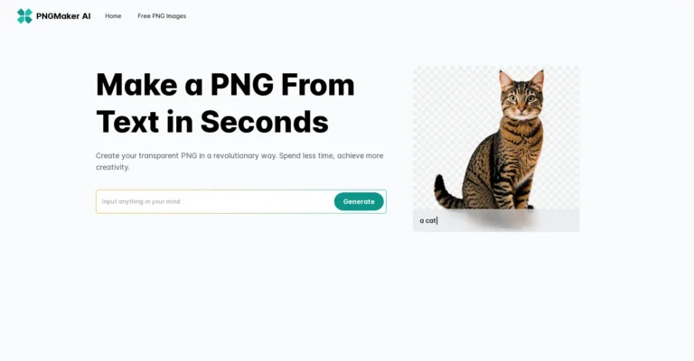 PNGMaker.ai: Genera imágenes PNG transparentes de manera instantánea y gratuita.