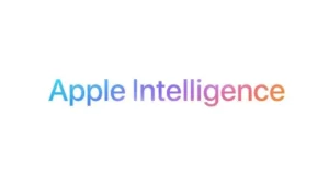 Logo de Apple Intelligence presentado durante una conferencia de Apple.