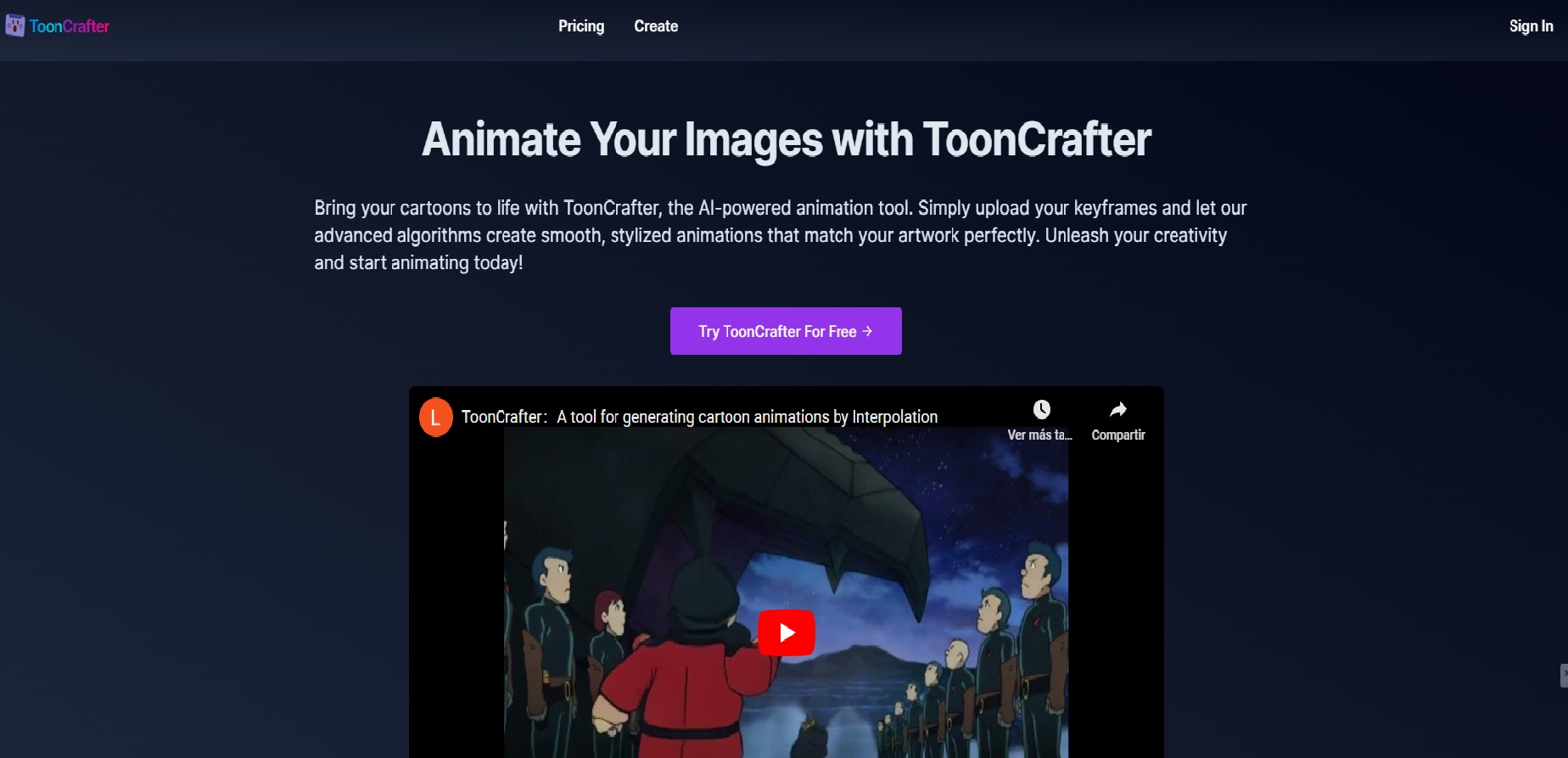 Animación generada por ToonCrafter