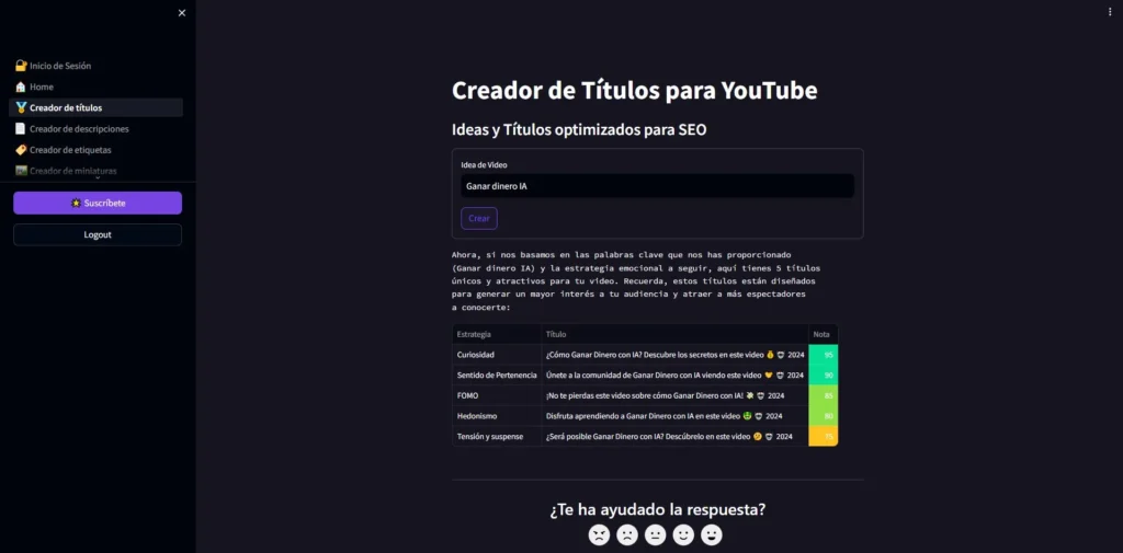 Creatia - La IA que impulsa el crecimiento de canales de YouTube