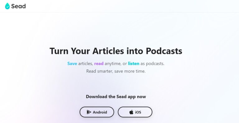 Sead AI: La Revolución en la Comprensión de Contenido 📖🎧. Descubre cómo esta herramienta de IA transforma artículos web en podcasts, optimizando tu tiempo de lectura y promoviendo la productividad