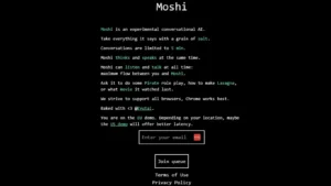 Moshi Chat: Tu asistente IA en tiempo real con expresión emocional y procesamiento simultáneo. ¡Conversaciones naturales y fluidas!