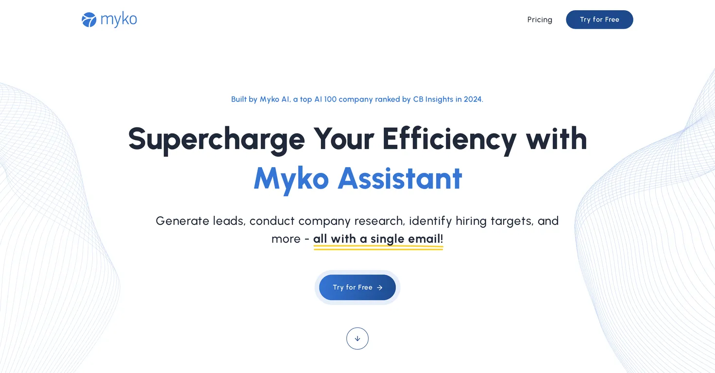 Optimiza tu día con Myko Assistant, el asistente de IA que hace el trabajo pesado por ti. 📧🔍