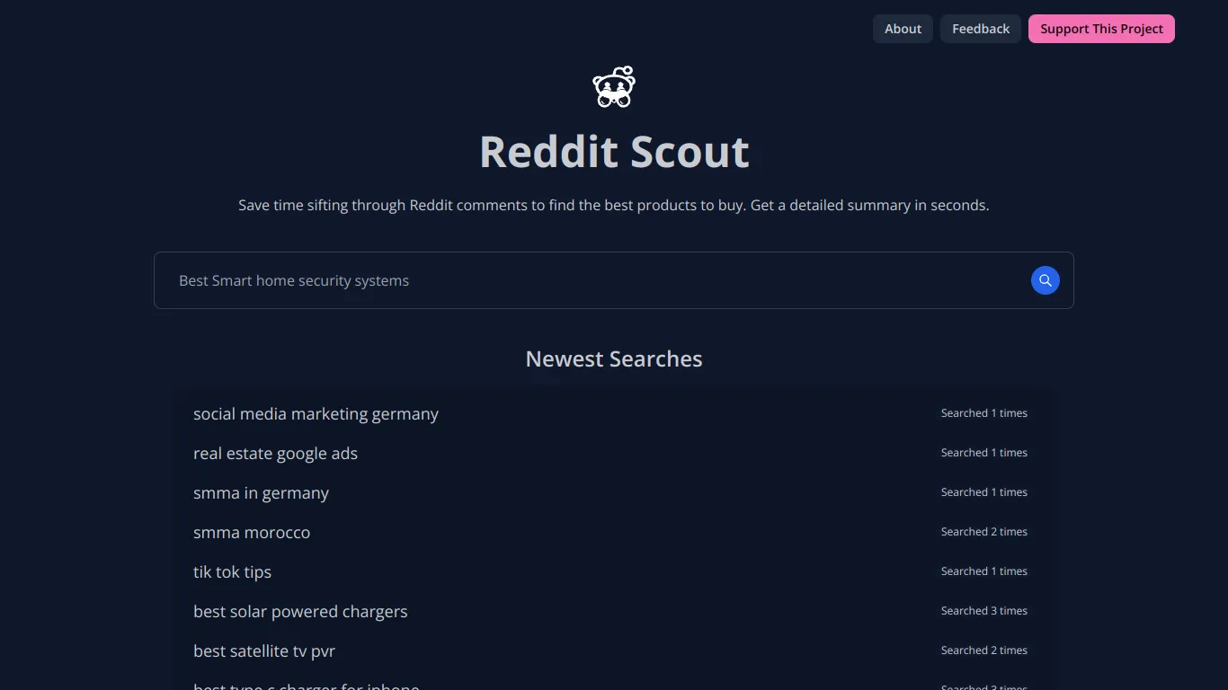 Resumen de reseñas de productos en Reddit con Reddit Scout: Obtén opiniones concisas y detalladas rápidamente.