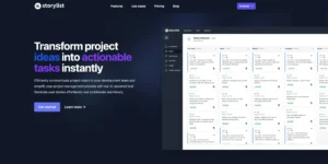Storylist donde se convierte una idea de proyecto en tareas ejecutables con sincronización automática a GitHub y opciones de colaboración en equipo