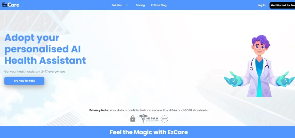 EzCare AI: Asistente de salud personalizado con inteligencia artificial para diagnósticos y recomendaciones médicas 24/7.