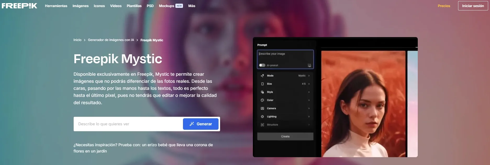 con mystic freepik genera imágenes realistas
