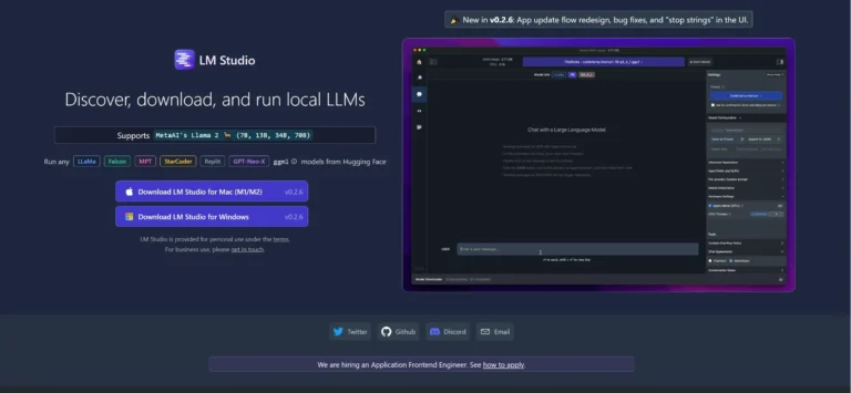Interfaz de LM Studio: Ejecuta modelos de lenguaje en tu escritorio de forma privada y sin conexión a internet.