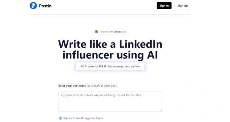 Postin: Plataforma de IA para crear y gestionar publicaciones profesionales en LinkedIn.