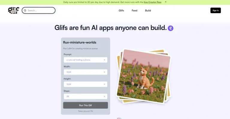 Glif: Plataforma de desarrollo sin código para crear aplicaciones y chatbots impulsados por IA