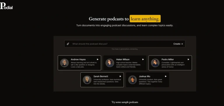 Imagen destacada de Podial.ai: Genera ideas de negocio innovadoras en segundos