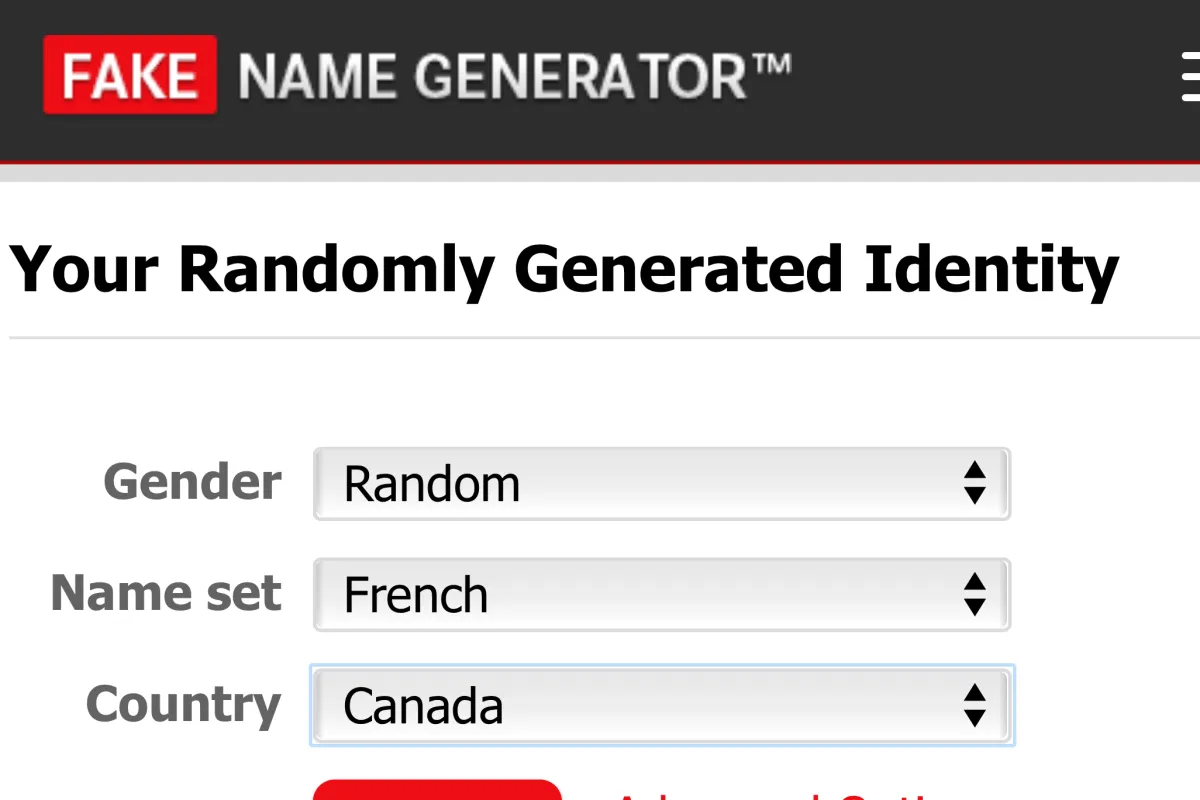 Generador de identidades falsas para proteger la privacidad en línea - Fake Name Generator