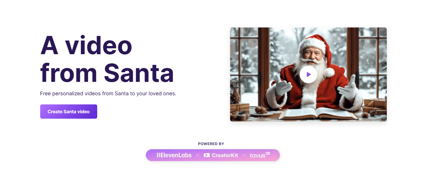 AI Santa de CreatorKit: Crea videos personalizados de Santa para sorprender a tus seres queridos esta Navidad