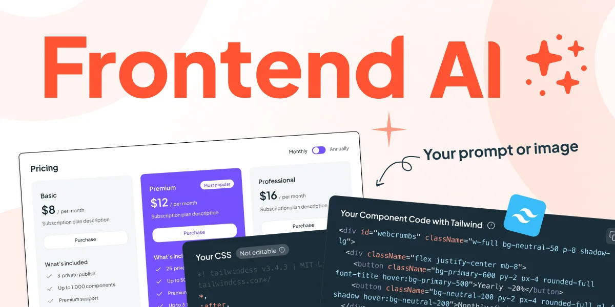 Logo de Frontend AI, la herramienta que revoluciona el diseño web y la optimización de UI/UX con inteligencia artificial.