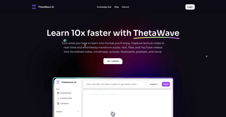 Thetawave AI: Plataforma de IA generativa para convertir videos y audios en apuntes organizados