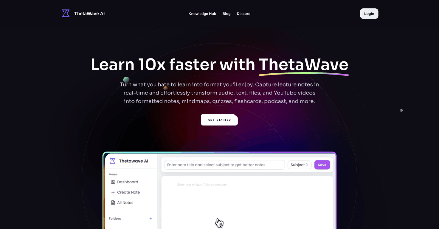 Thetawave AI: Plataforma de IA generativa para convertir videos y audios en apuntes organizados