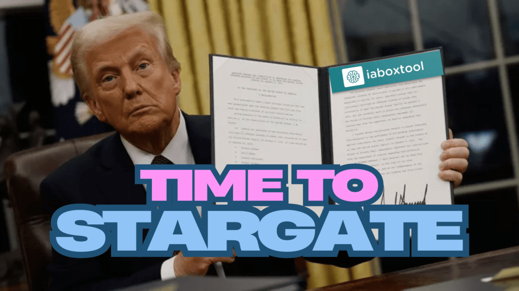 Donald Trump anunciando el proyecto Stargate, la mayor inversión en inteligencia artificial de la historia con $500 mil millones.