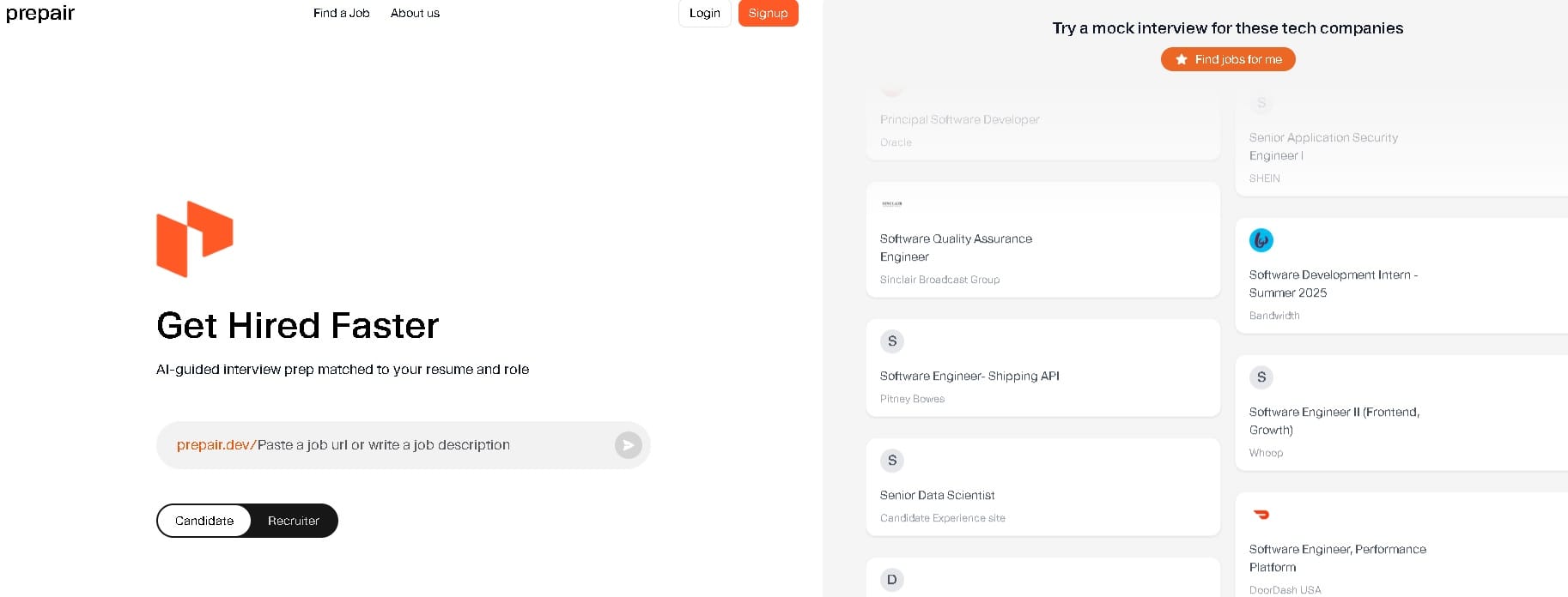 Simulación de entrevistas con IA en Prepair.dev para mejorar habilidades y destacar como candidato