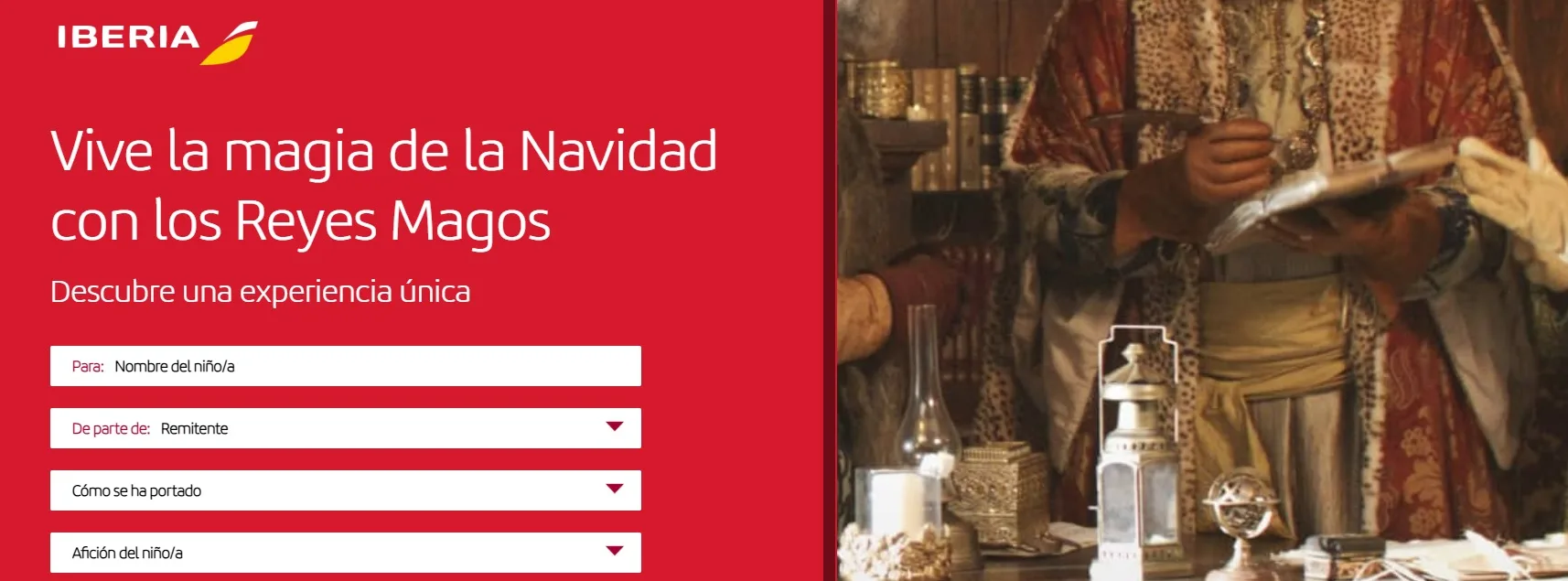 Niño emocionado recibiendo una videollamada personalizada de los Reyes Magos gracias a Iberia