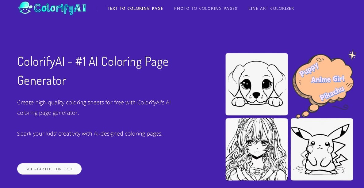 ColorifyAI transformando una imagen en una página para colorear con contornos precisos.