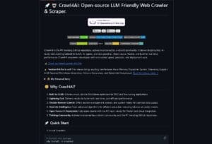 Crawl4AI: Herramienta de scraping web impulsada por IA para extraer datos con rapidez y precisión.