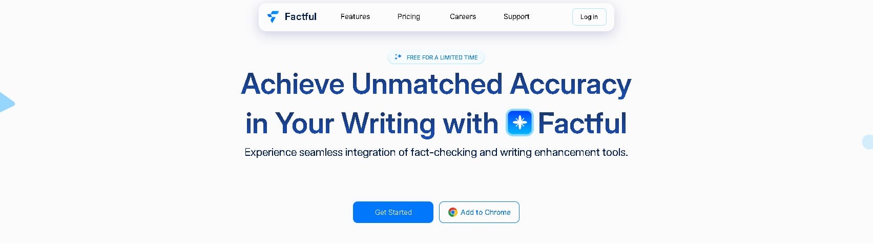 Factful, asistente de escritura con inteligencia artificial, mostrando corrección de texto y verificación de datos en tiempo real.