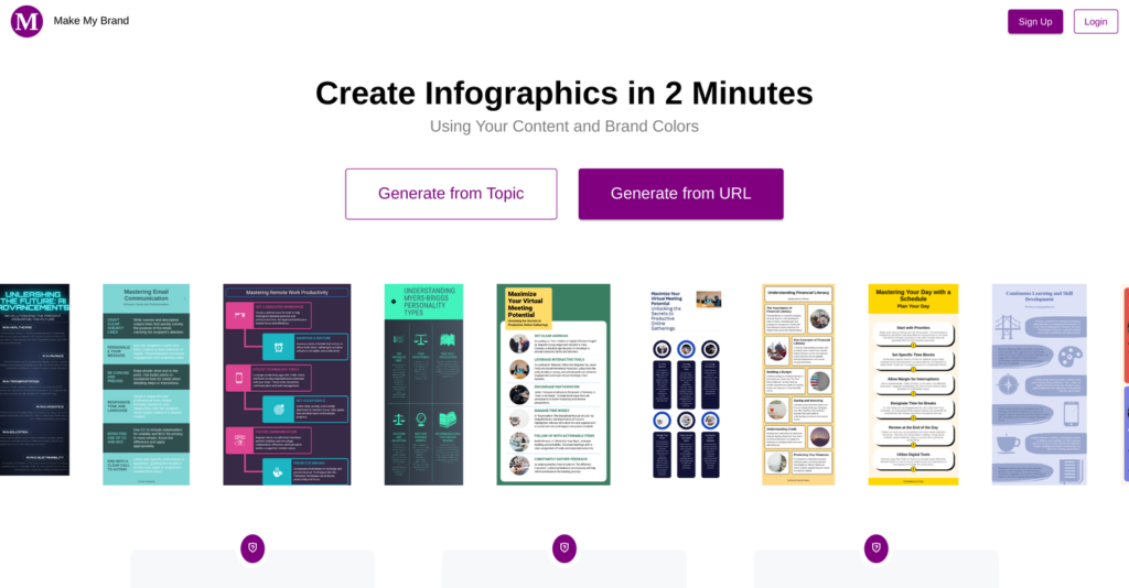 MakeMyBrand.ai: Crea infografías profesionales con IA en minutos y sin esfuerzo.