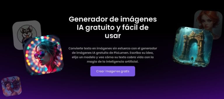 Creación de imágenes con IA en PicLumen: un artista digital transforma palabras en arte con inteligencia artificial en un entorno futurista y vibrante.