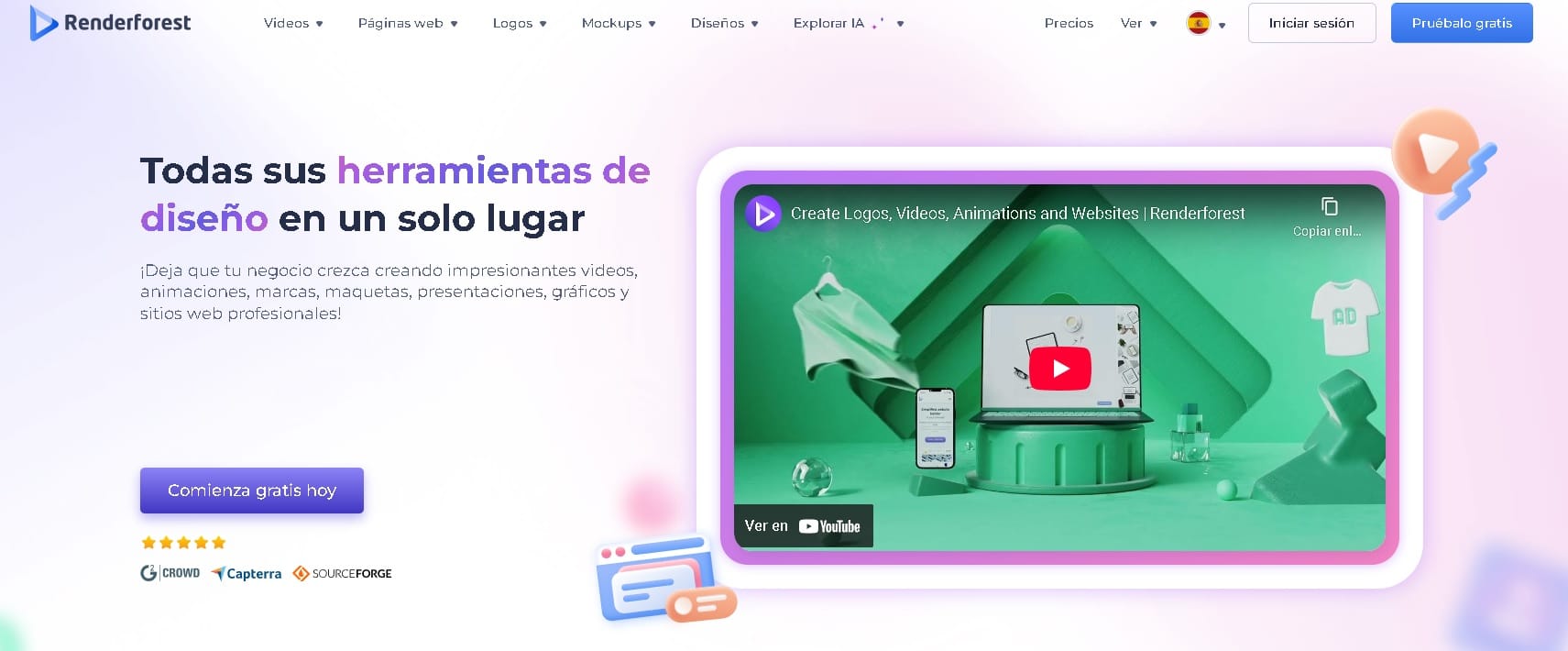 Renderforest: Plataforma todo en uno para crear videos, sitios web y diseños con IA de manera profesional y sencilla.