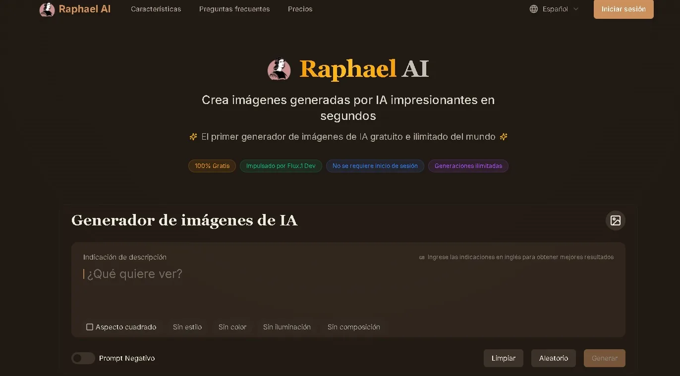 Raphael AI mostrando imágenes generadas por IA de diversos estilos artísticos