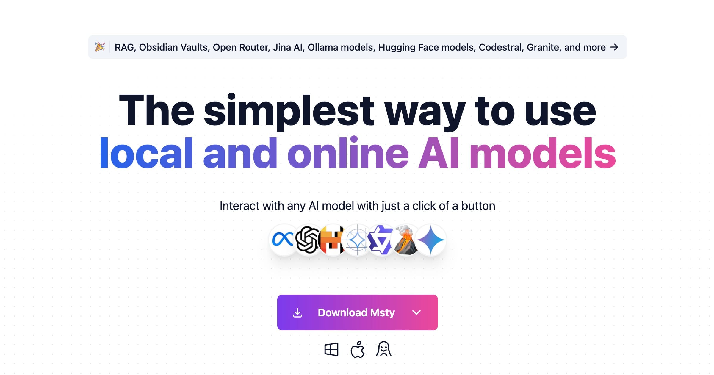 Msty - chatea con varias inteligencias artificiales en paralelo
