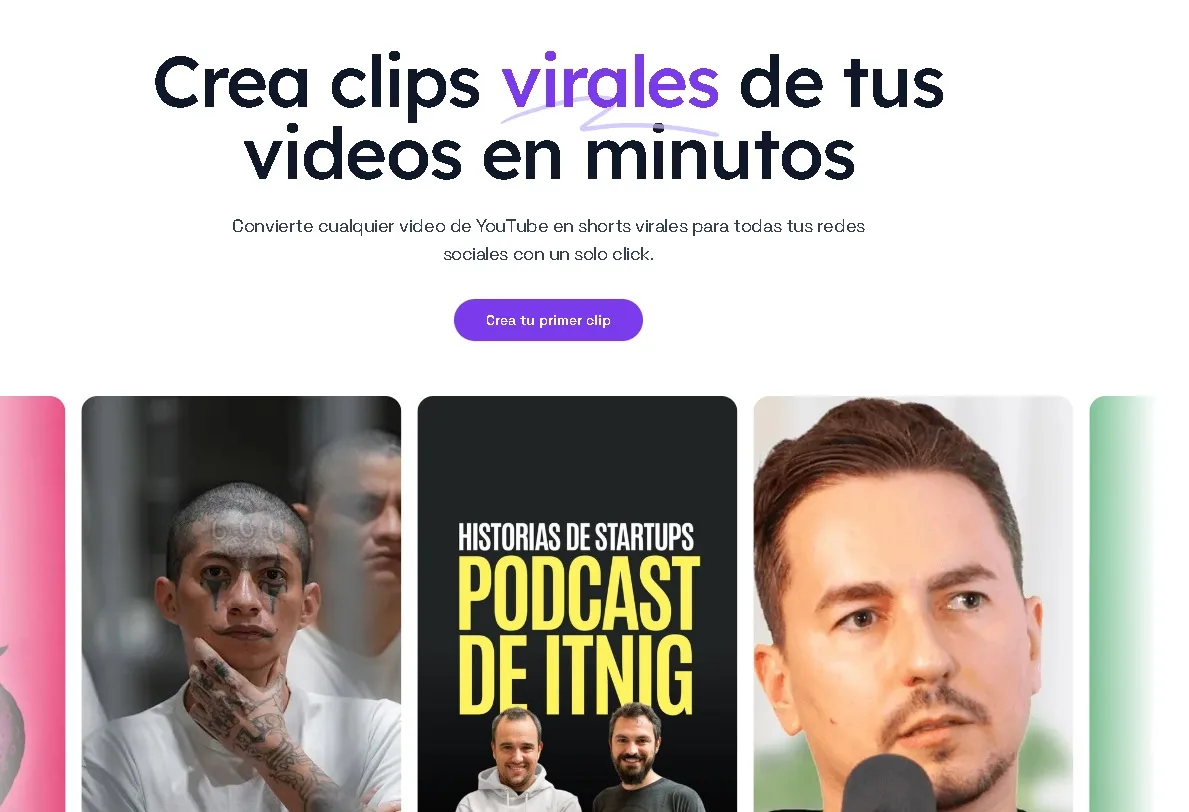 Recrea.video: Herramienta de IA para convertir videos largos en clips virales optimizados para redes sociales.