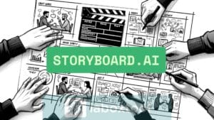 Storyboard generado con inteligencia artificial en Storyboarder.ai, ilustrando una escena cinematográfica a partir de un guion.