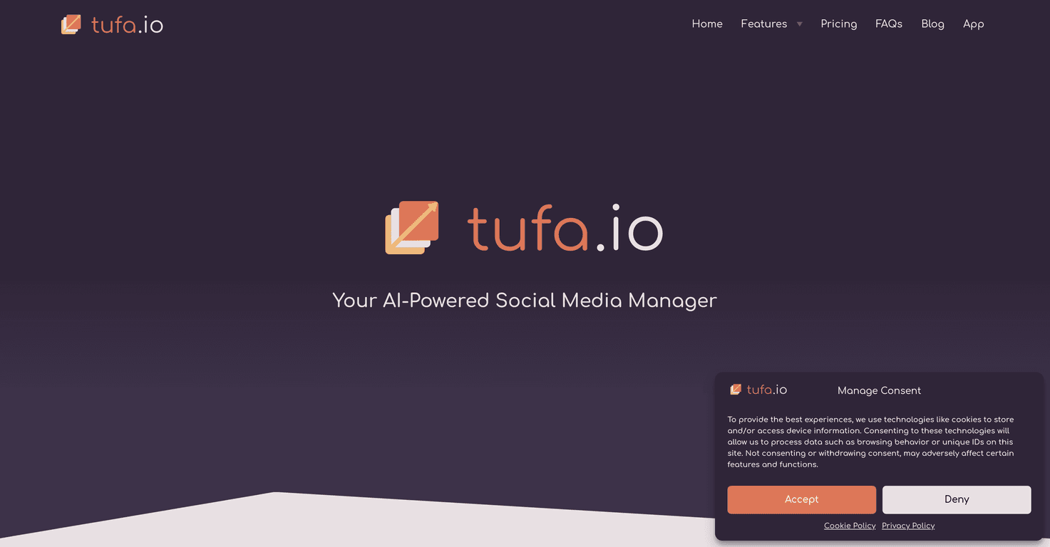 Tufa.io - automatización de publicaciones en redes sociales con IA.