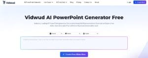 Generador de presentaciones AI Vidwud creando diapositivas impactantes en segundos