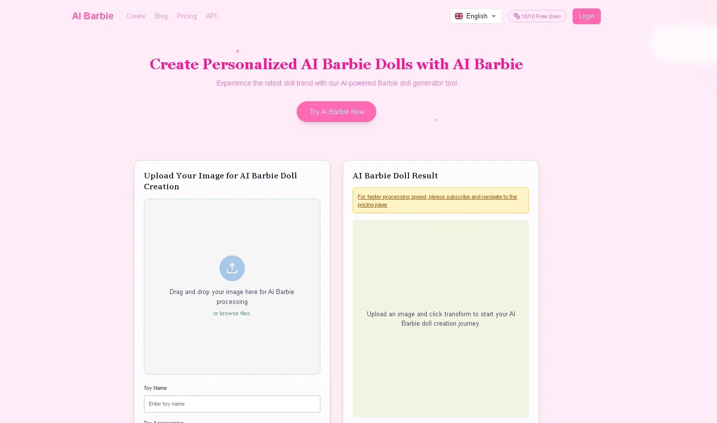 Crea una foto en muñeca Barbie con inteligencia artificial usando AI Barbie
