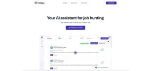 Jobbyo.ai mostrando su generador de currículums y aplicaciones automáticas con IA