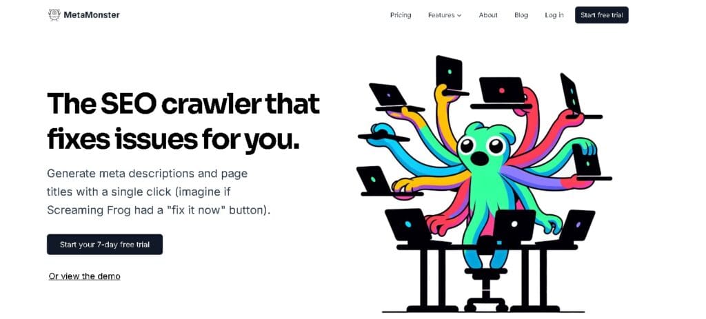 MetaMonster mostrando herramientas de optimización SEO con inteligencia artificial