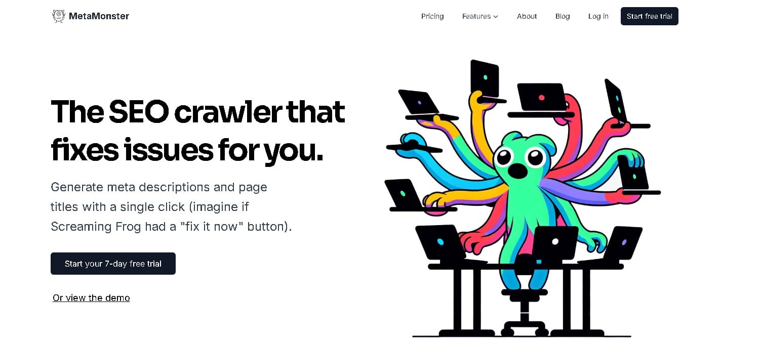 MetaMonster mostrando herramientas de optimización SEO con inteligencia artificial