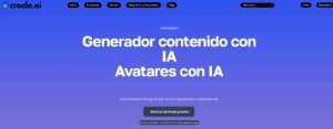 Crealo AI mostrando la creación rápida de videos y anuncios con inteligencia artificial.