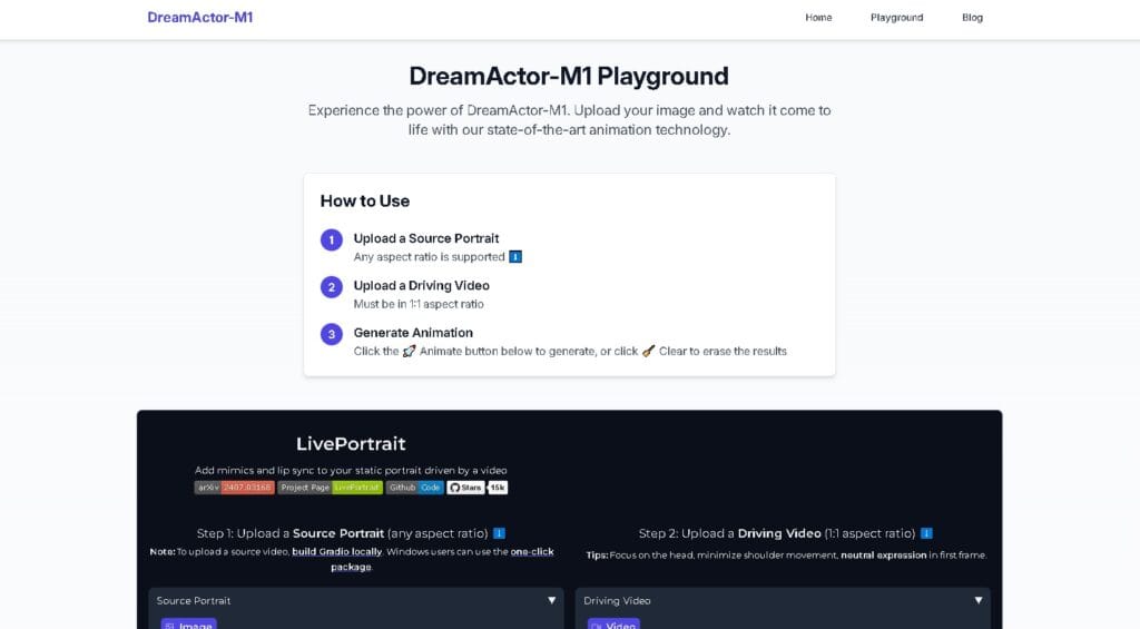 Animación realista de fotos humanas creada con la inteligencia artificial DreamActor-M1