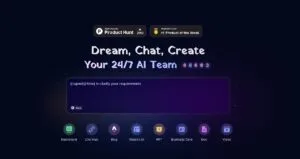 Interfaz de MGX, asistente creativo con inteligencia artificial disponible 24/7.